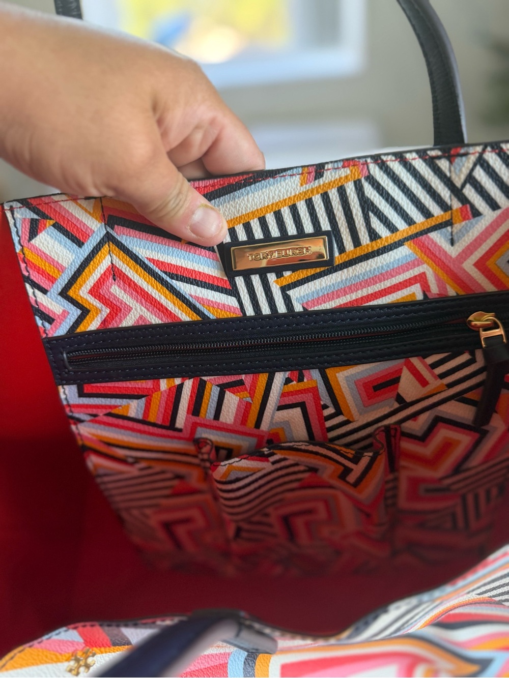Tory Burch Coated Canvas T Print Tote - Picture 6 of 10